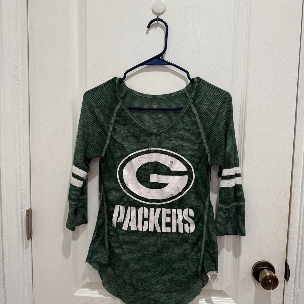 Green Bat Packers Women Top 3/4 Sleeve Top
